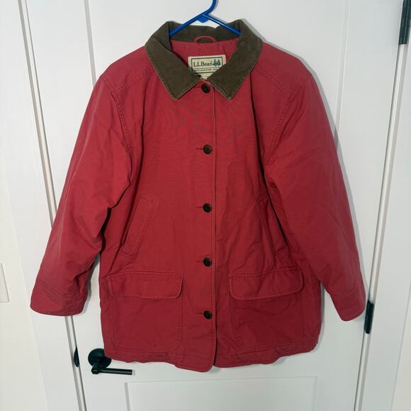 VTG LL Bean Heavyweight Canvas Barn Chore Jacket, Corduroy Collar, Insualted - Picture 14 of 14